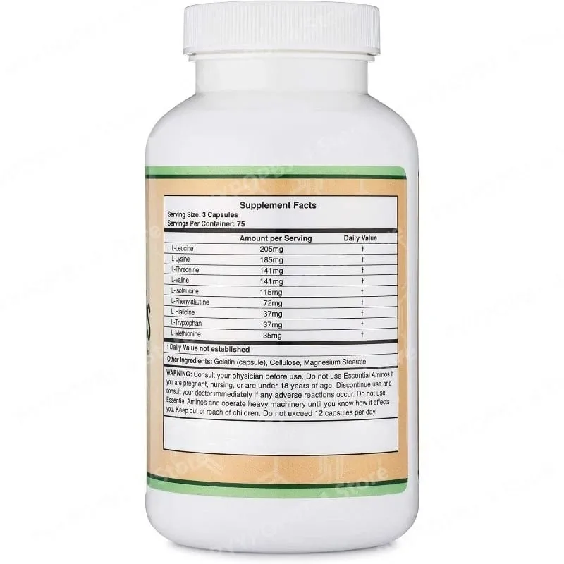 Essential Amino Acids 225 Capsules – All 9 Essential Aminos for Muscle Support & Nutrient Absorption — image 3