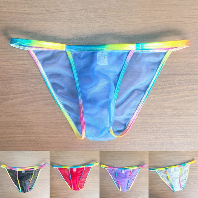 1pc Men Sexy Sheer Briefs Ultra Thin See Through Underwear Low Rise U Convex Pouch Mesh Breathable Panties Clubwear — image 11