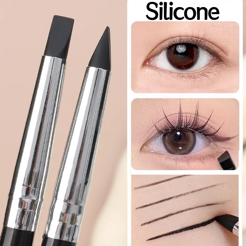Eyebrow Eyeliner Brush Professional Multi-purpose Silicone Flat Blade Eyeliner Brush Precise Detail Brow Contour Makeup Brushes — image 3