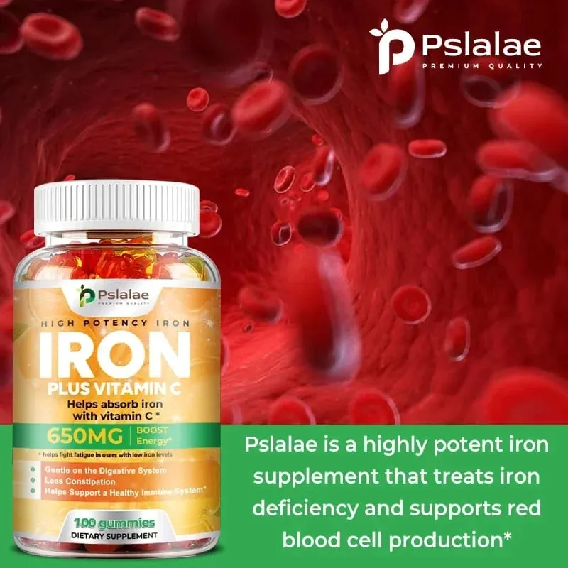 Iron Gummies 650 Mg - Προωθεί την παραγωγή ερυθρών αιμοσφαιρίων Ανακουφίζει από την κούραση Απορροφά απαλά το σίδηρο και βελτιώνει την ενέργεια — image 4