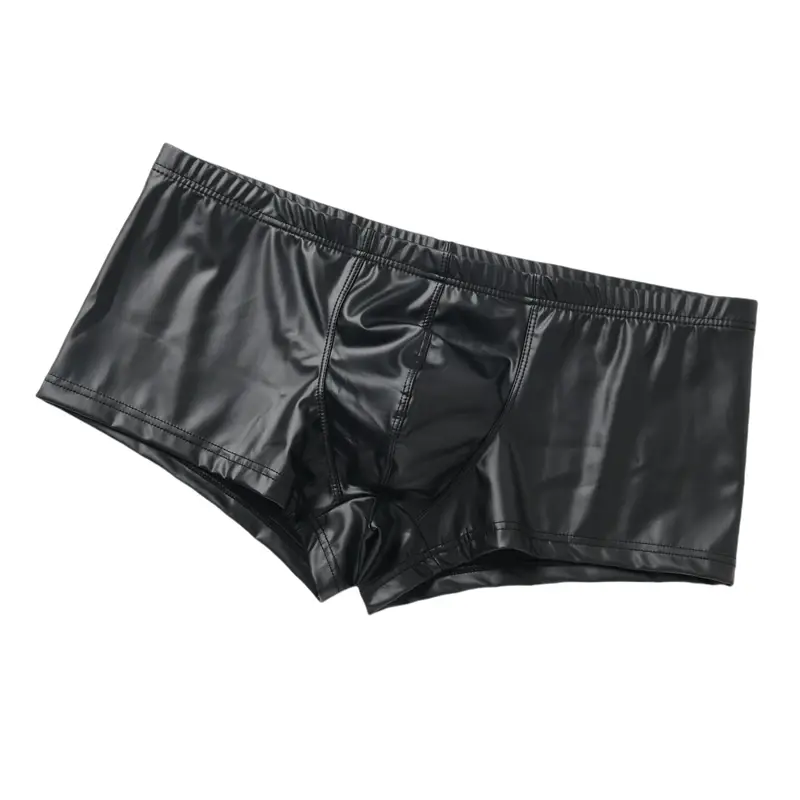 Men's Panties Male Faux Leather Sexy Shorts Boxers Underwear Breathable Ropa Interior Hombre Boxershorts Mens Boxer Briefs