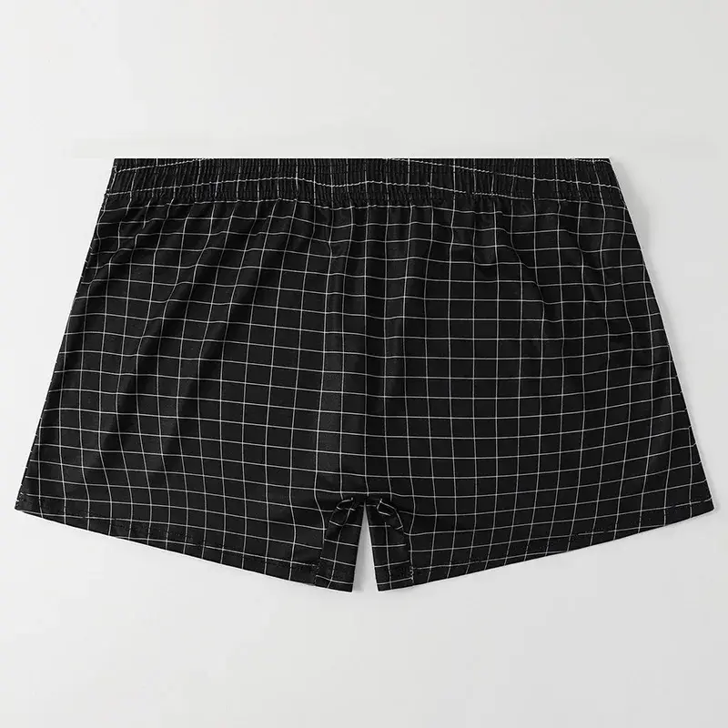 4 Piece Set Of Plaid Printed Elderly Aro Pants Casual And Loose Men's Boxer Shorts Comfortable And Breathable Underwear — image 3