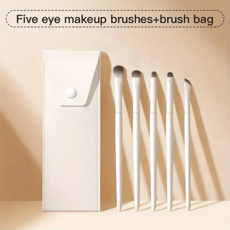 10 pçs pincéis de maquiagem de olho natural conjunto detalhe sombra escova de maquiagem branco ultra macio sombra delineador ferramenta de maquiagem — image 5