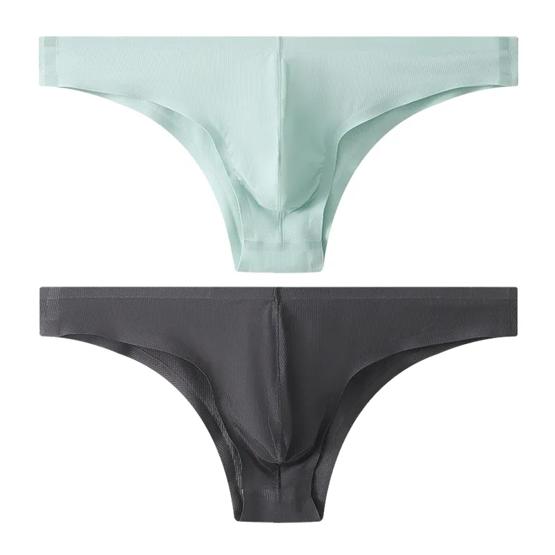 Half Hip Small Triangle Men's Underwear Low Waist Sexy Young Men Ice Silk Seamless Briefs Summer Lightweight Breathable Panties — image 21