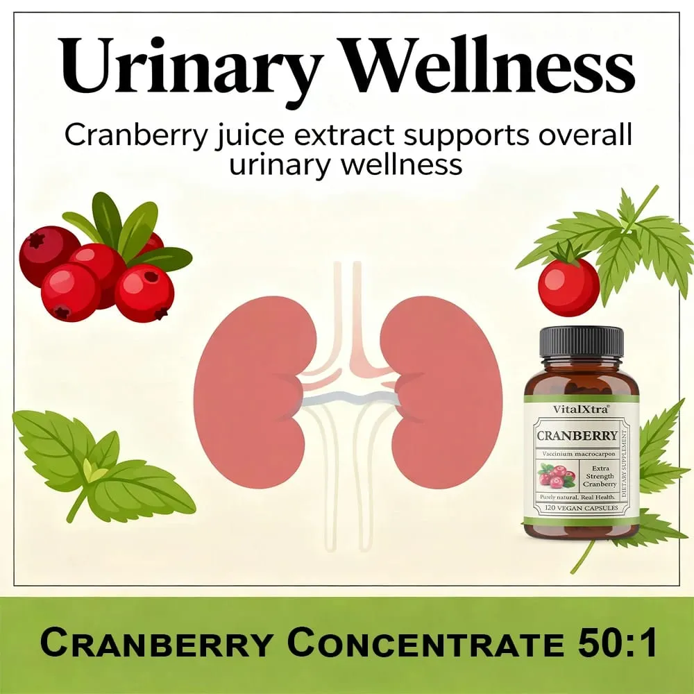 Κάψουλες Cranberry Extra Strength - 12 500 mg φρέσκα κράνμπερι ανά κάψουλα Βελτιστοποιεί την υγεία του ουροποιητικού συστήματος - Vegan — image 6