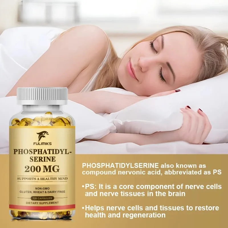 PhosphatidylSerine Capsules High Absorption Supplement for Support Memory Focus Cognitive Sleep and Brain Health