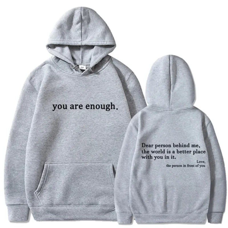 Chère personne derrière moi sweat à capuche pour hommes avec poche kangourou pull à capuche Vintage pour femme avec des mots au dos unisexe sweat à capuche à la mode