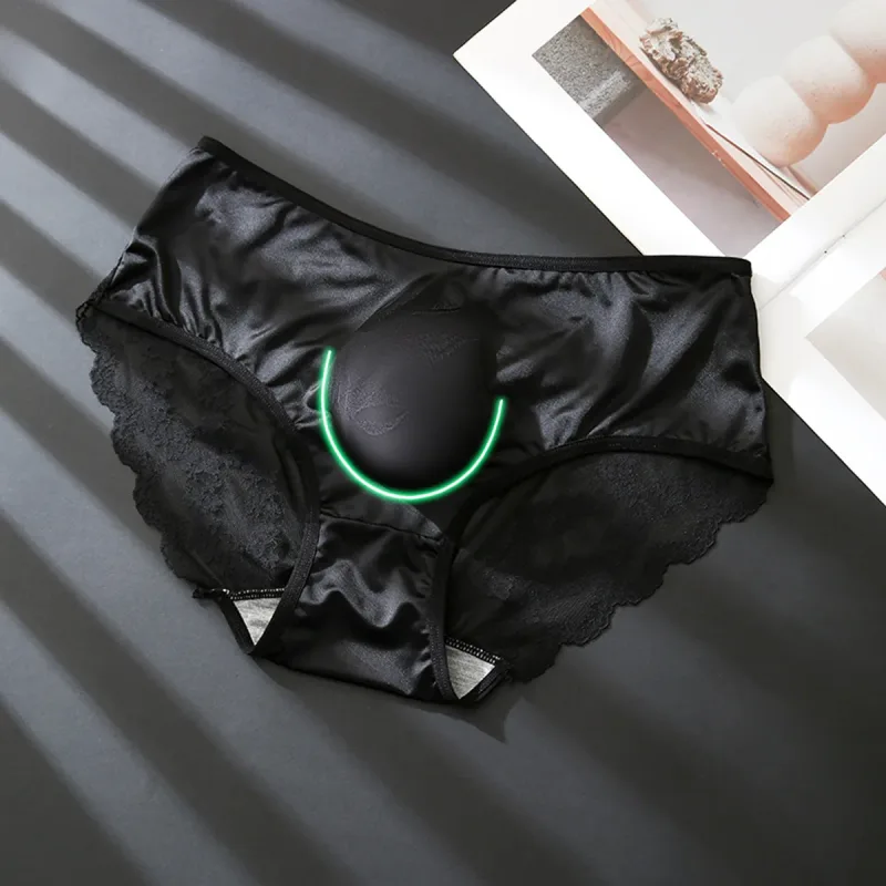 Women Panties for Men French Lace Satin Briefs Breathable U Convex Pouch Underpant Sexy Ruffle Lace Male Crossdresser Underwear — image 4