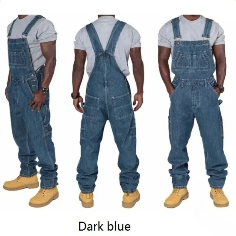 Trendi Férfi Harisnyanadrág Farmer Jumpsuit divat Alkalmi overál Farmer — image 6