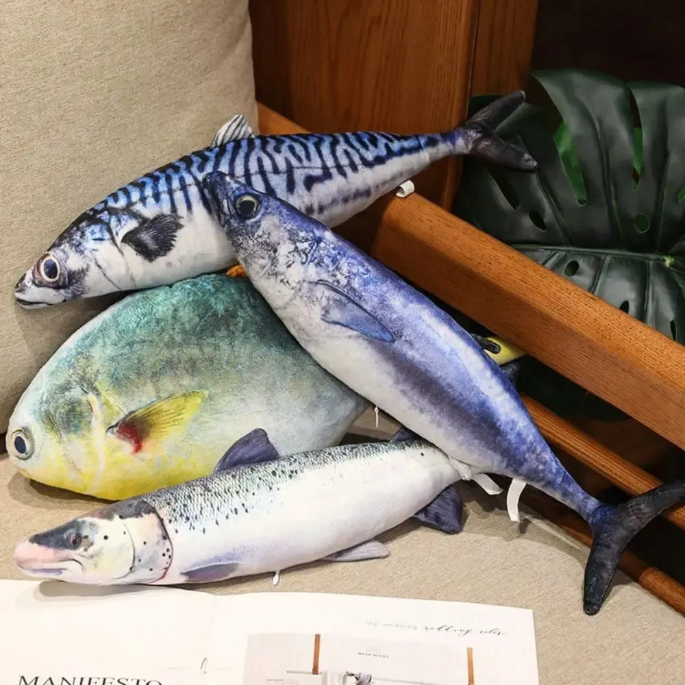 PP Cotton Simulation Sea Fish Stuffed Soft Sea Fish Stuffed Saury Salmon Fish Sleeping Μαξιλάρι για κορίτσια Χριστουγεννιάτικο δώρο — image 3