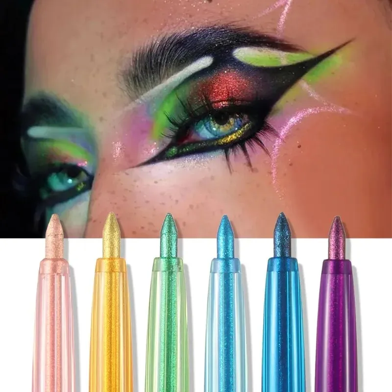 Γυαλιστερό Chameleon Yellow Eyeliner Gel Pen Μεταλλική σκιά ματιών Πολύχρωμο Liner ματιών Pearlescent Polarized Inner Eyes Pigment Μακιγιάζ — image 4