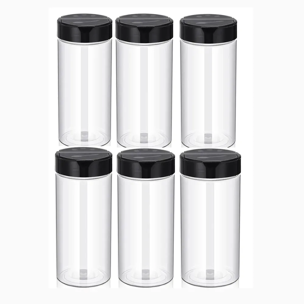 Πλαστικά διαφανή δοχεία μπαχαρικών 400 ml με δοχεία καρυκευμάτων με καπάκι σέικερ για κουζίνα και μπάρμπεκιου