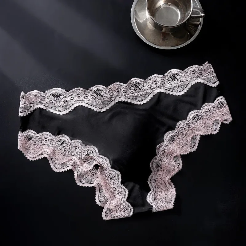 Men Panties For Men Lace Trim Briefs Breathable High Elastic 3D Convex Pouch Underpant Sexy Thin See Through Underwear — image 4