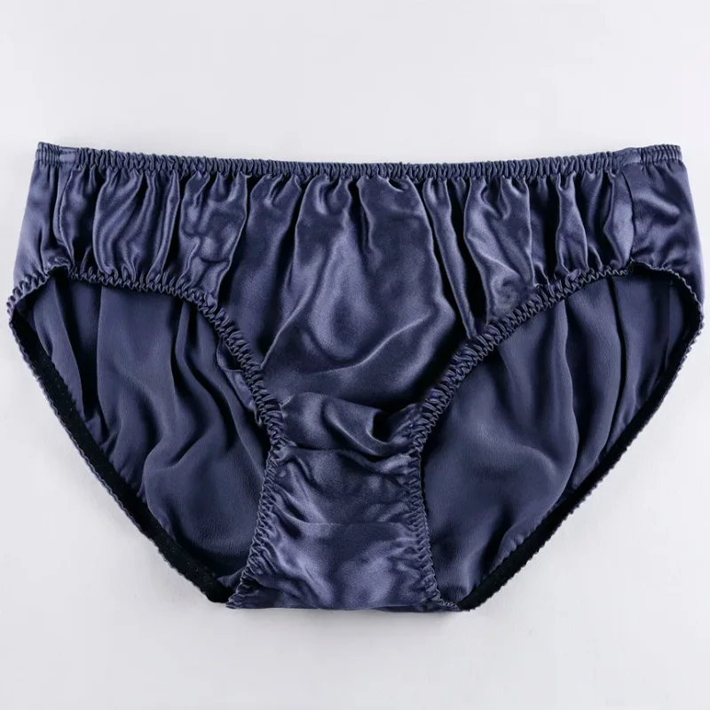 100% Mulberry Silk Men Sexy Underwear Wrinkle Briefs Breathable Male Panties Pure Silk Trigonometric Soft Man Underpants Summer — image 7