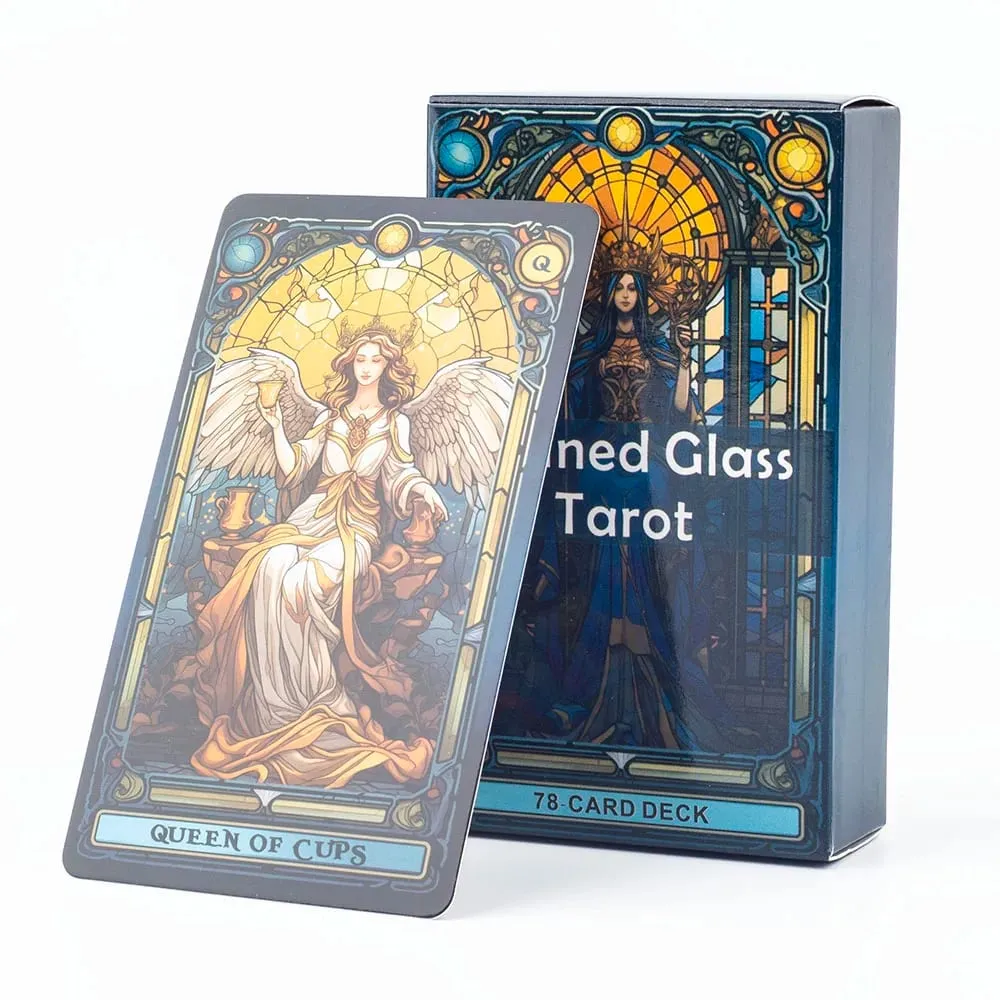 Stained Glass Tarot A 78-Card Deck Leisure Entertainment Game Card Family Gathering Divination Board Playing Games 10.3*6Cm — image 1