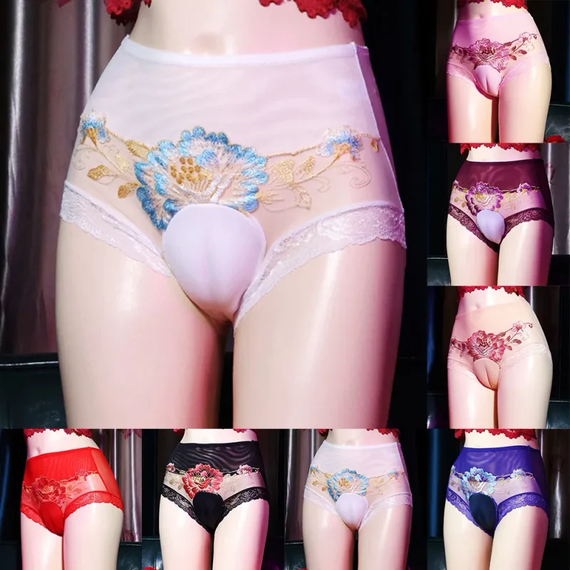 Fashion Hot Stylish Briefs Underwears White Black Crossdress Hiding Gaff Panties Men Polyester Purple Royal Blue — image 8