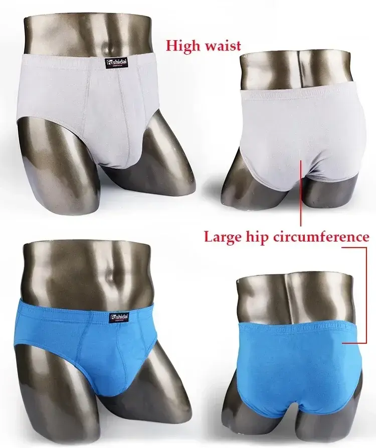 6XL 8XL Big Men Underwear Cotton Anti Chafe Boxer Briefs No Ride Up Wide Waistband Underpants for Plus Size Heavy Men — image 2