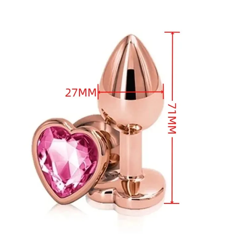 גודל קטן מתכת אנאלי חרוזים Butt Plug Mini Rainbow רוז זהב Butt Plug תכשיטי קריסטל מאמן אנאלי דילדו אוננות צעצוע מין — image 9
