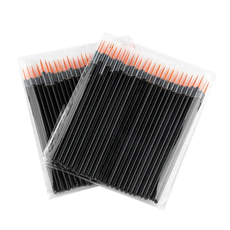 Novo 50/100 pçs pincel delineador sombra de olho aplicador ponto fino canetas delineador pincéis extensão de cílios varinhas cosméticas