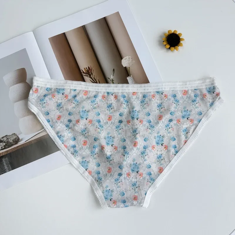 Sexy Men Underwear Briefs Cuecas Calzoncillos Slip U Convex Pouch Breathable Floral Print Male Sissy Panties Men Bikini Briefs — image 4