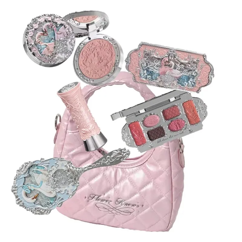 Flower Knows Σετ Μακιγιάζ Κουτί Full Swan Bear Garden Collection Ανάγλυφο Blush Shine Kit Lipstick Foundation All in Maquiagem Kit