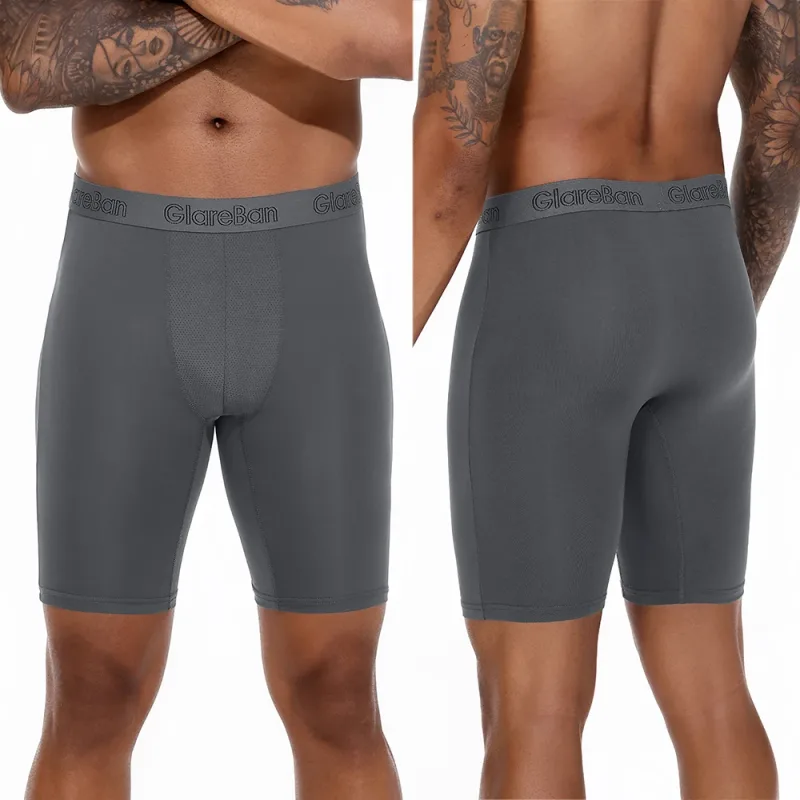 4 Pieces Mixed Colors Quick-Dry Long Leg Boxer Briefs Underpants Underwear For Home And Sports Hight Quality Male Panties Pants — image 4