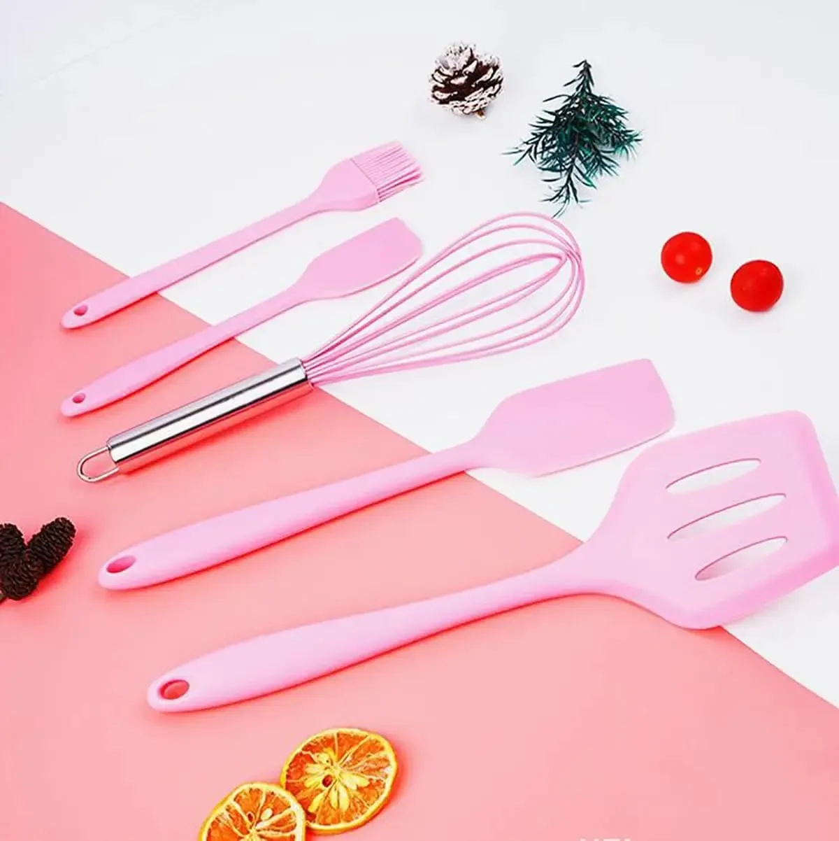 5 Pieces Cooking Utensils Silicone Baking Set Cooking Utensils Rubber Kitchen Utensils Baking Cooking Mixing Tools — image 4