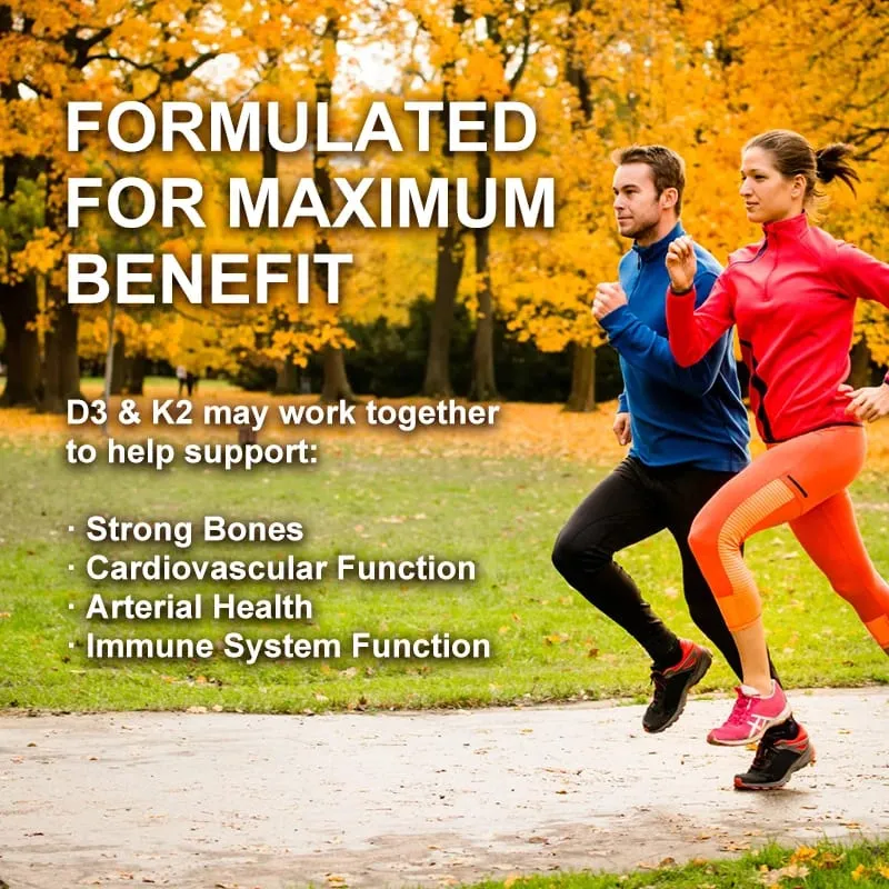 Alxfresh Vitamin D3K2 Capsule Calcium Absorption Bone &Joint Immune System Support Collagen Boosting Skin Health Supplement