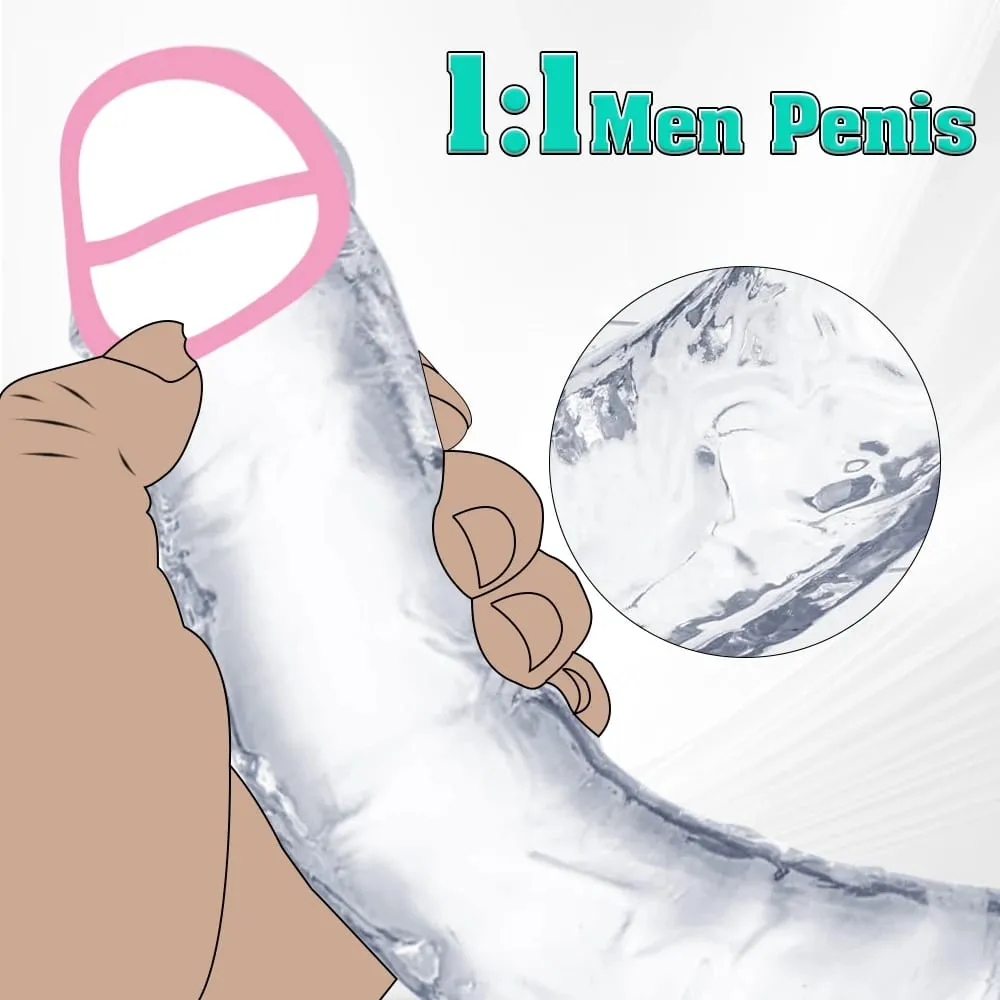 Διαφανές Big Dick 6 μεγεθών Realistic Jelly Dildo Μαλακοί κολπικοί αυνανιστές Γυναικείες γκέι πέους πρωκτικά παιχνίδια σεξουαλικής βεντούζας — image 2
