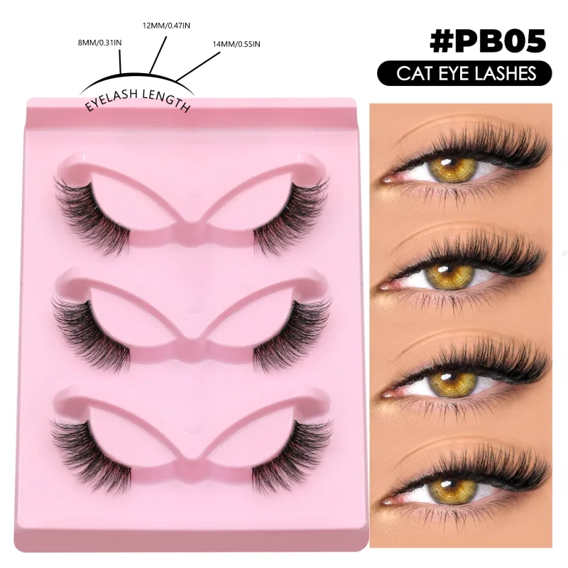Half Lashes Cat Eye Eyelashes Natural Look Wispy műszempillák Faux Mink Lashes Clear Band Natural műszempillák Smink — image 11