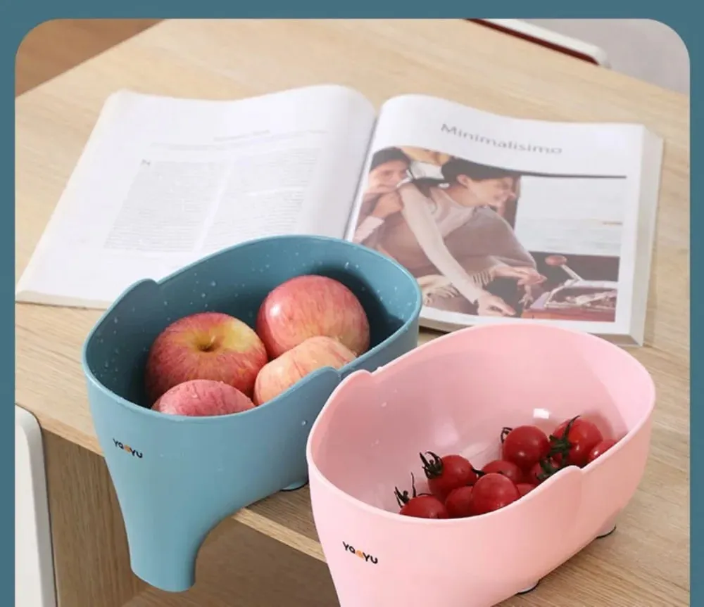 Sink Strainer Elephant Drain Basket Fruit Vegetable Washing Basket Hanging Drainer Rack Multipurpose Kitchen Storage Accessories