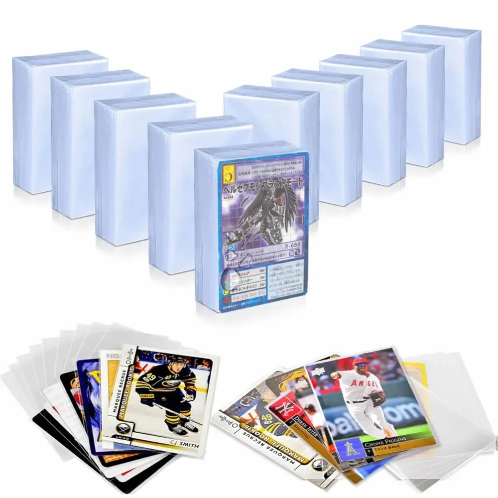 200 csomag Penny Kártyahüvelyek Átlátszó Kereskedelmi Gyűjtés Védőhüvely Tartó Játék Pokemon Tcg Yugioh Baseball Sportkártya — image 2