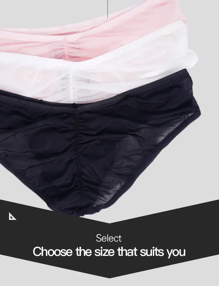 Summer Ice Silk Men Briefs 0.01mm Ultra-thin Mesh Underpants Transparent Breathable Sexy DeepV-back Butt-lifting Underwear M-XXL — image 9