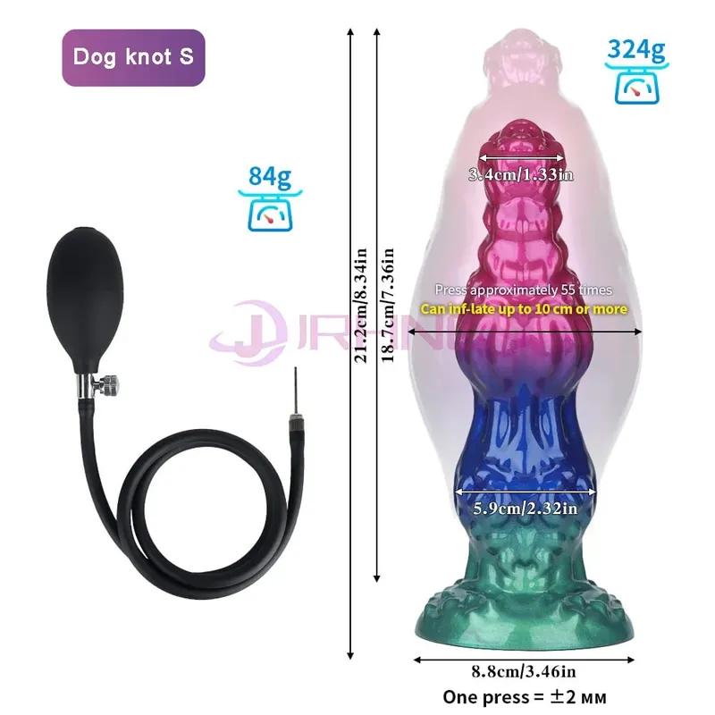 Consoladores anales con nudo de perro, tapón inflable para el trasero, máximo 11cm, tapón de dilatación anal enorme, Juguetes sexuales para mujeres y hombres, masaje de próstata con punto G BDSM — image 11