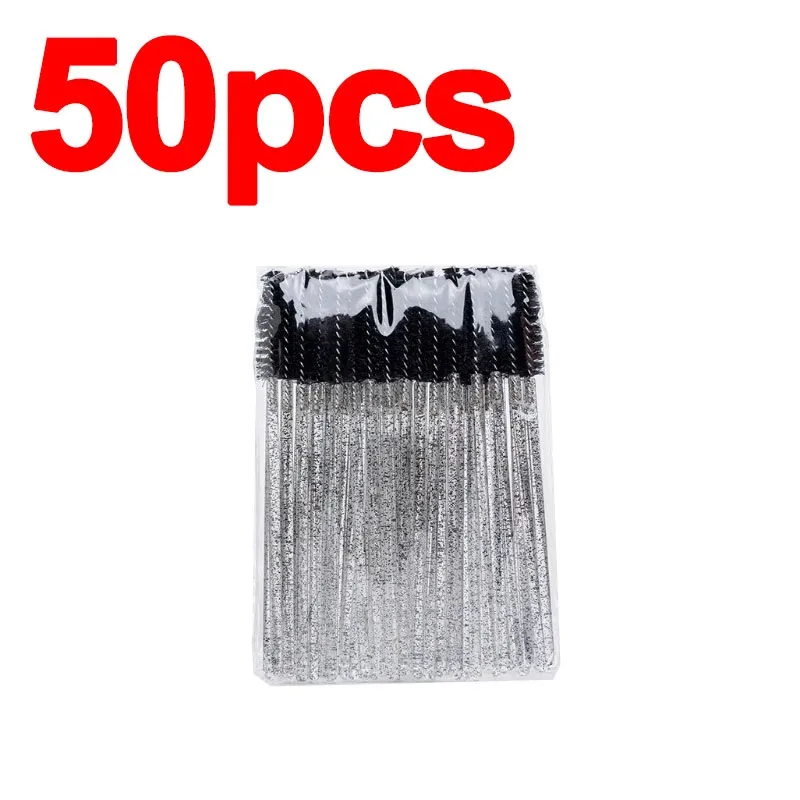 Νέο 50/100 τμχ Microbrush for Eyelashes Brush Crystal Spoolie Brushes Brown Comb Makeup Beauty Tool for Eyelashes HZS24 — image 8