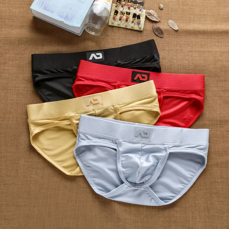 2025Simple, solid color, fashionable, men's low-rise nylon brushed bright briefs AD3-M257 — image 8