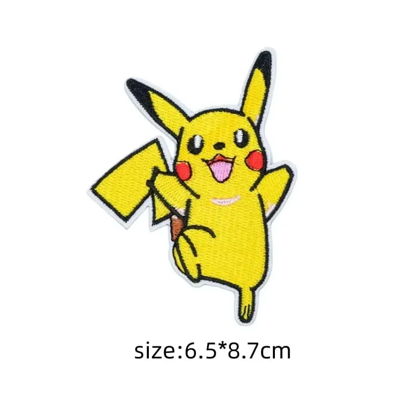 Επίθεμα υφάσματος Pikachu Αυτοκόλλητα ρούχων Ράψτε σε μπαλώματα κεντήματος Απλικέ σίδερο σε ρούχα Cartoon DIY διακόσμηση ενδυμάτων — image 46
