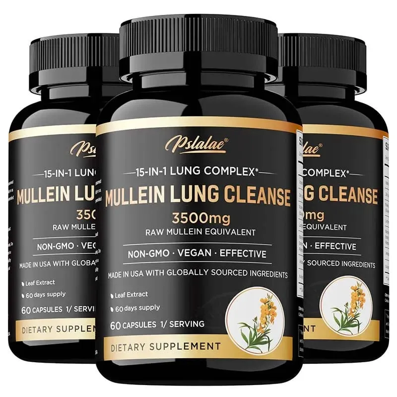 Mullein Lung Cleansing - Lung Clearing Lung Health Immunity - Smoker's Respiratory Supplement Vegetarian Capsules — image 11