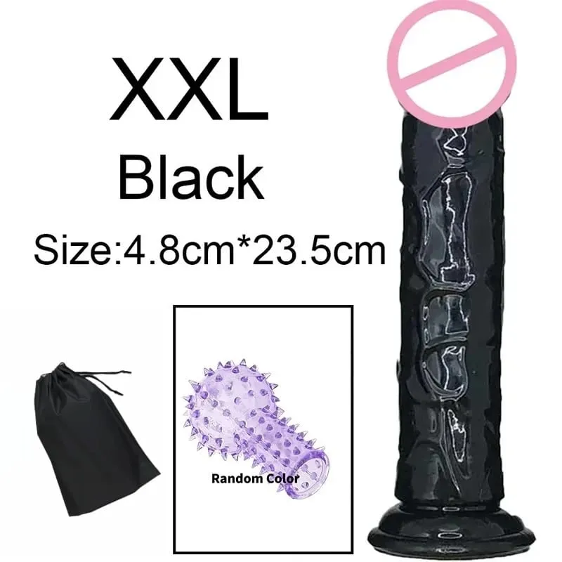 Σούπερ φθηνό 6 μεγεθών Ρεαλιστικό Soft Jelly Dildo Butt Prig βύσματα Παιχνίδι σεξ ενηλίκων για γυναίκες και άνδρες Κολπικός και πρωκτικός αυνανισμός — image 15