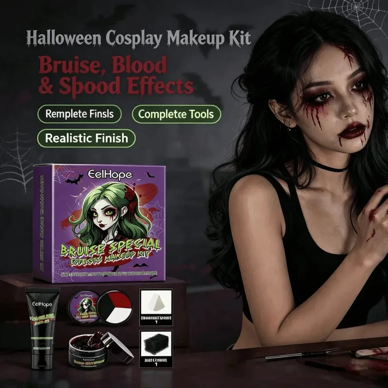 Halloween cosplay smink zúzódás seb utánzat szett High Concealer Face Paint Halloween Goth Makeuphoz