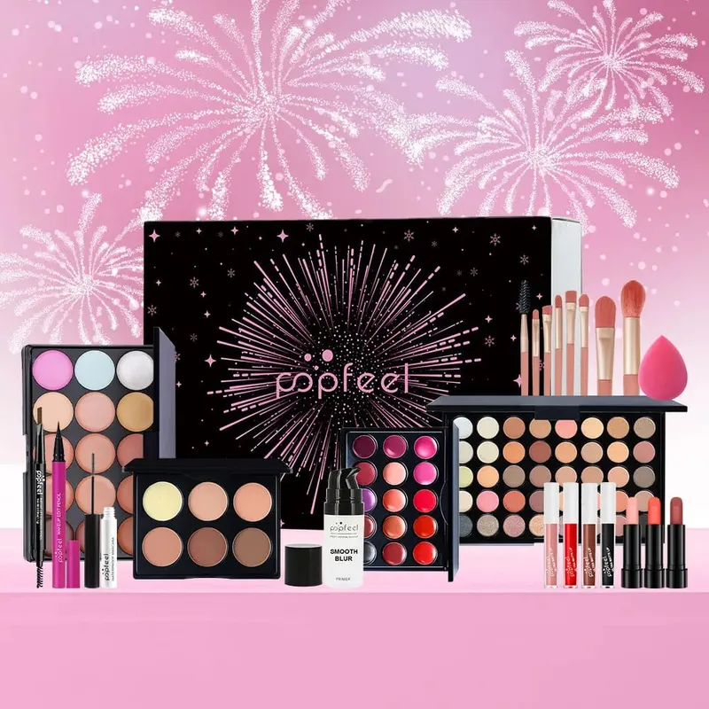Κιτ μακιγιάζ Κουτί δώρου Beauty Eyeshadow Palette Κραγιόν Κραγιόν Μάσκαρα Πινέλο Μακιγιάζ Πλήρες Σετ για Γυναίκες Γυναίκα Αρχάρια Φοιτητές — image 5