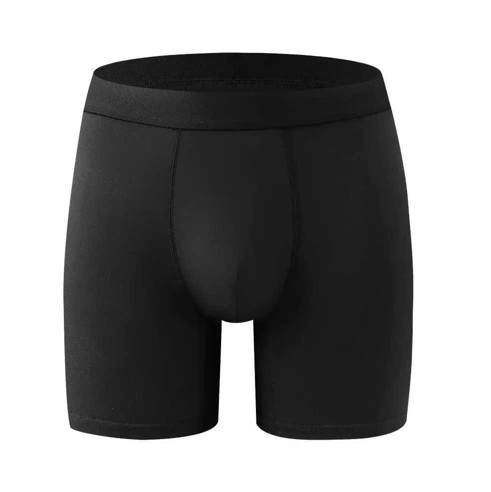 Men's Bamboo Fiber Boxer Briefs - Single Piece Soft Solid Color Underwear with Seamless Waistband & Contoured Pouch — image 2