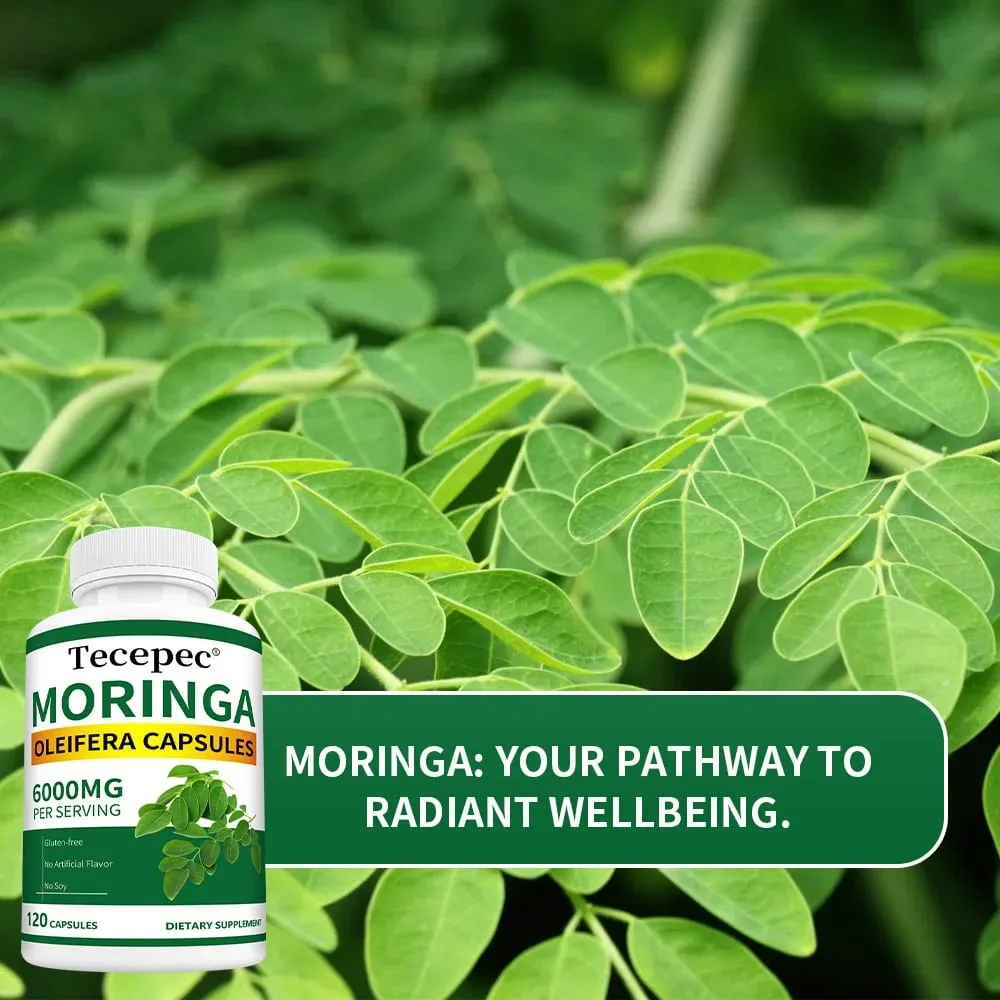Βιολογικές Κάψουλες Moringa 6000mg Αντιοξειδωτικό Ενισχύει την Ενέργεια και τον Μεταβολισμό Υποστήριξη Ανοσοποιητικού Πεπτικού Υγεία Εγκεφάλου και Καρδιάς — image 4
