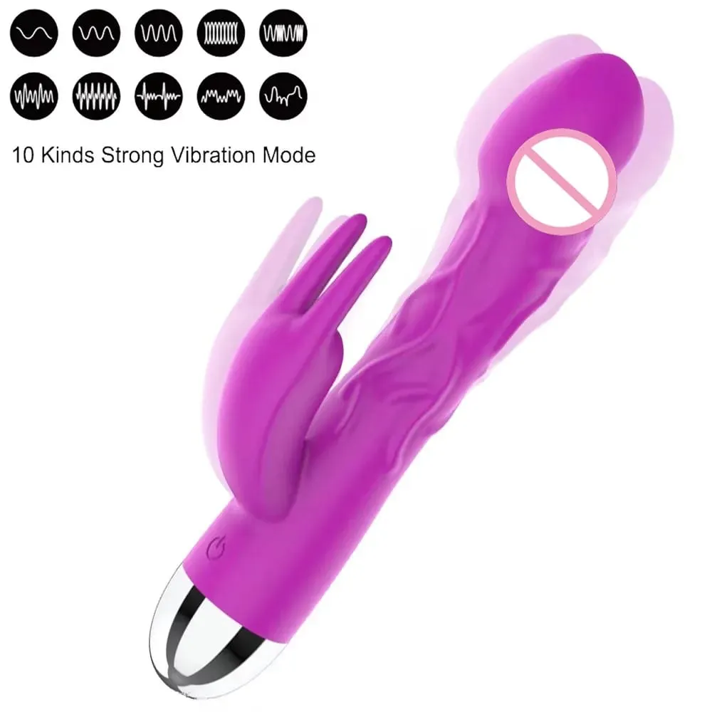 Huge Silicone Dildo Rabbit Vibrator for Women Clitoris Stimulation Massage 10 Speed G Spot Vibrator Adult Sex Toys — image 6