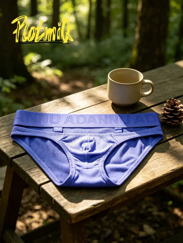 1PCS Mens Ribbed Bikini Briefs Monochrome Logo Wide Waistband Vertical Stripe Fabric 3D Pouch Low Rise Male Underwear — image 17