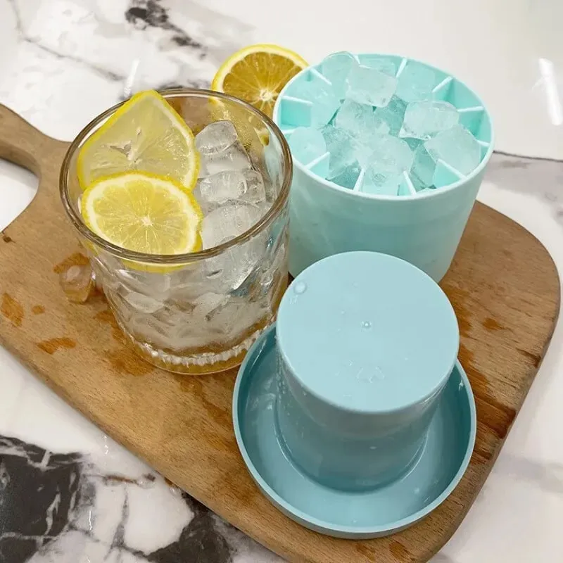 40/60 Ice Cubes Mold σιλικόνης Στρογγυλός κάδος πάγου Κουτί αποθήκευσης πάγου Οικιακά DIY Ψυγείο Freeze Ice Maker Creative Barware — image 4