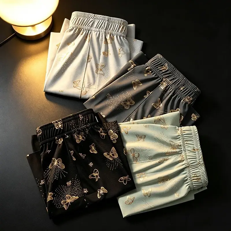 4-Piece Butterfly Print Men's Personalized Aro Pants, Loose And Breathable Casual Underwear, Men's Fashionable Boxer Shorts — image 5