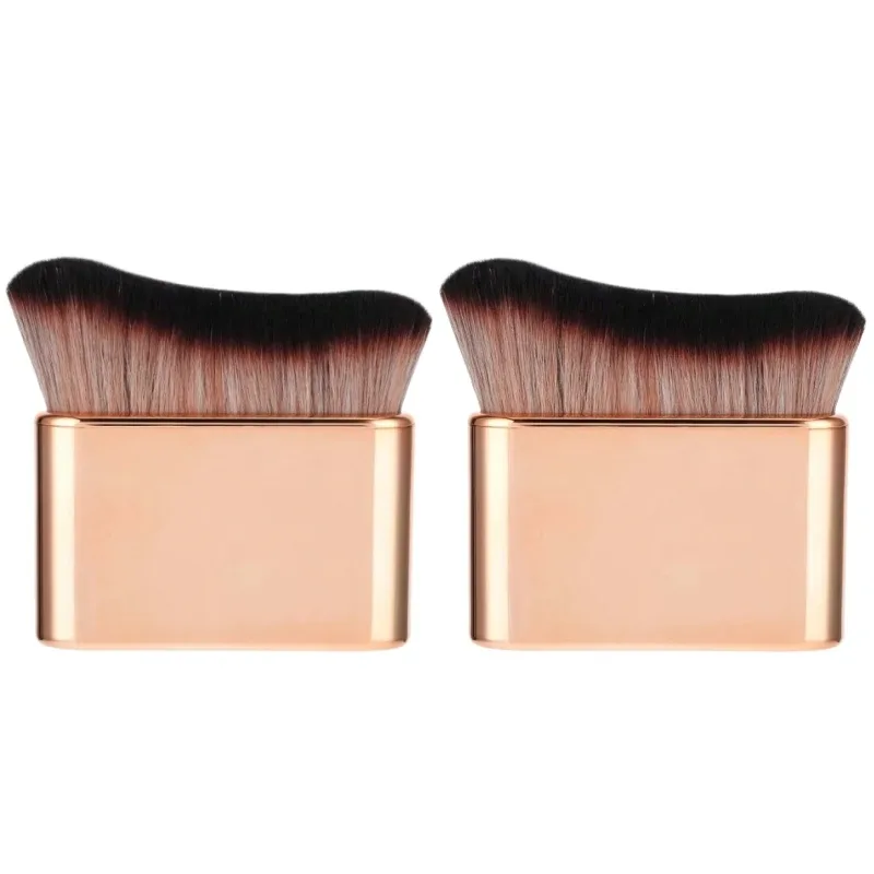Pincel autobronzeador corporal dourado, pincéis macios de maquiagem portátil, escova autobronzeadora para base de pescoço, protetor solar, ferramentas aplicadoras de creme — image 12