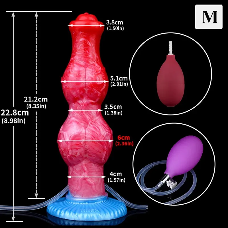 Huge Knot Squirting-Inflatable Dildo with Strong Sucker Silicone Inflat Anal Plug Trainer Beginner Sex Toys for Women Men — image 12