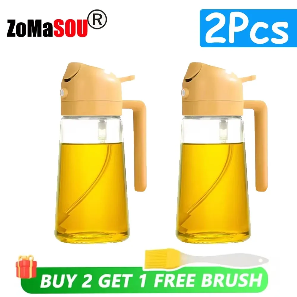 1-4 יחידות 2-in-1 מרסס לשפוך שמן בקבוק ריק מיכל שמן מתקן אידוי מטבח ברביקיו קמפינג כלי בישול — image 13